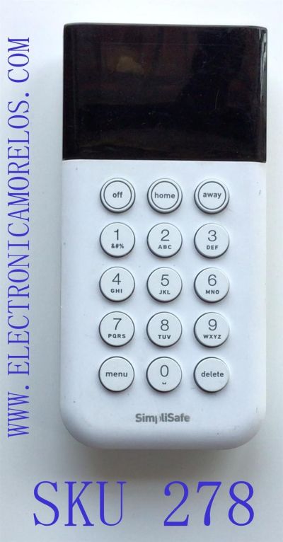 CONTROL REMOTO PARA SISTEMA DEL HOGAR SIMPLISAFE / NUMERO DE PARTE U9K-KP300 / 20992-KP300 / SSKP3 / S/N / 008E7F42